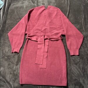 HALARA Burgundy Knit Fabric Dress